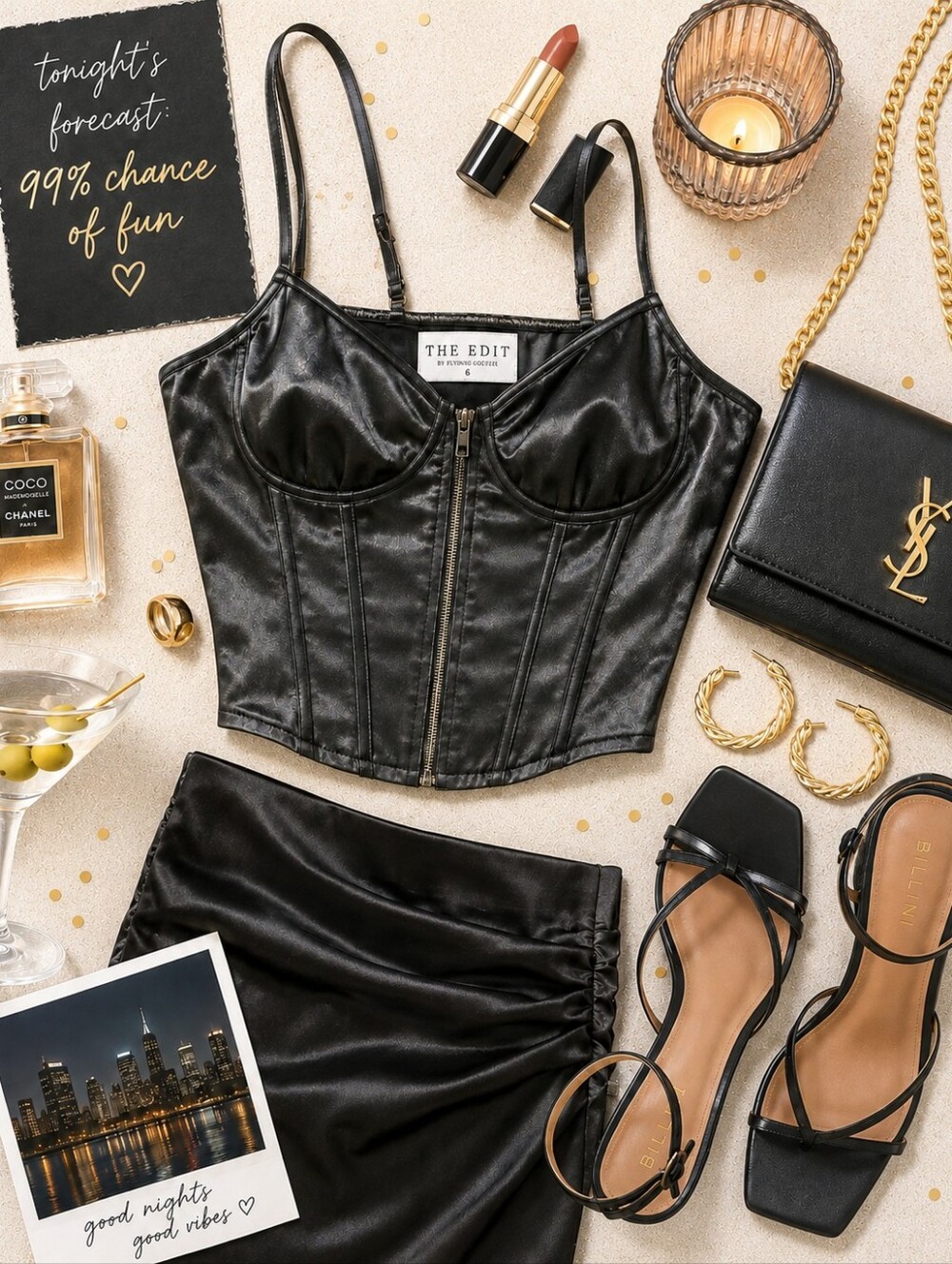 Beginning Boutique Black Faux Leather Bustier Crop Top
